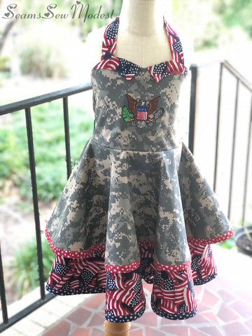 Handmade Patriotic Rockabilly Dress Ready to Ship!