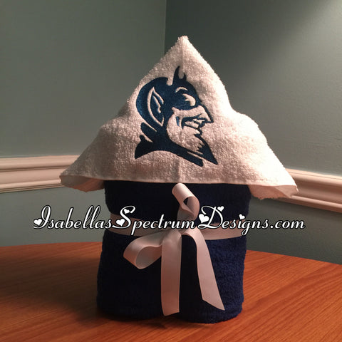 Duke Blue devil inspired Hooded towel