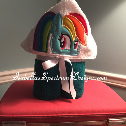 Rainbow Dash Inspired Hooded Towel