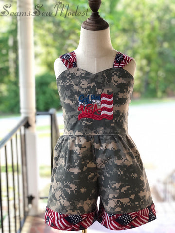 God Bless the USA romper ready to ship!
